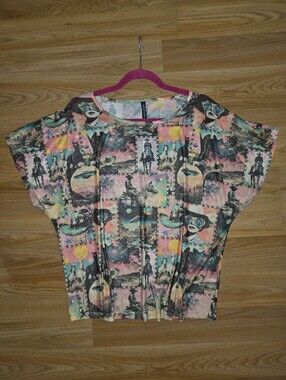 Sterling Kreek Cosmic Cowgirl Mesh Top